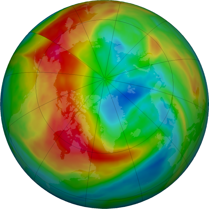 Arctic ozone map for 09 February 2020